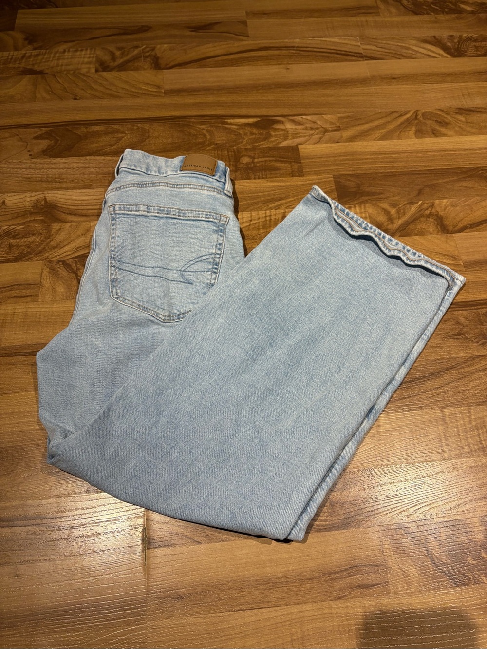 American Eagle Curvy Super High Rise Baggy Straight Jean Size 4 Short